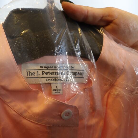 The J. Peterman Company Pink Cotton Shirt Dress Size L NWT - Picture 3 of 3